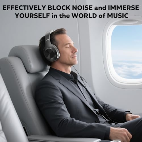 Upgraded USB C Wired Headphones, Over-Ear Type C Headphones with Microphone, HD Stereo Sound, Volume Control, Foldable USB Type C Headphones for Adults/Teens//Tablets/Computer/iPhone/Travel(Black)