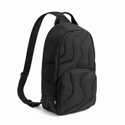 tomtoc 10L Puffy Sling Backpack with Padded Compartment for MacBook Neo A18 | Lightweight Quilted Crossbody Bag for 11-inch iPad Air/Pro, Nintendo Switch 2, Puffer Travel Chest Daypack for Women Girls - color: Lavascape