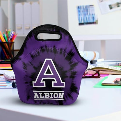 Campus Lab Albion College Tie-Dye Soft Neoprene Lunch Bag, Lightweight - color: Albion College Britons