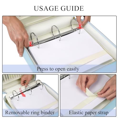 Zipper Binder | 3 Inch O-Ring, 600 Sheet Capacity Trapper Keeper with Shoulder Strap & Handle, Binder Bag with Multiple Storage Pockets, Fits 13" Laptop (Blue) - color: Blue