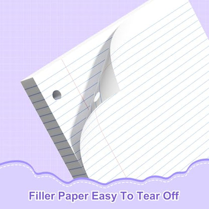 Loose Leaf Paper, 8x10.5 College Ruled, Notebook Paper with Holes, White Binder Notebook, 3 Hole Punch Paper, 100 Sheets/pack, 1 Pack - color: White, size: 8x10.5 College Ruled