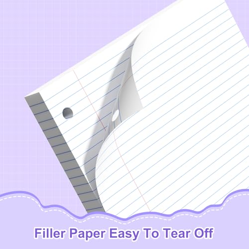 Loose Leaf Paper, 8x10.5 College Ruled, Notebook Paper with Holes, White Binder Notebook, 3 Hole Punch Paper, 100 Sheets/pack, 1 Pack - color: White, size: 8x10.5 College Ruled