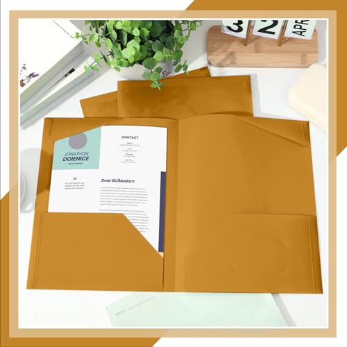 Henoyso 36 Pack Brown Plastic Folders with Clear Front Pockets Heavy Duty File Folders with 2 Pockets and Card Slot for Student Communication School Office Presentation Report - color: Brown