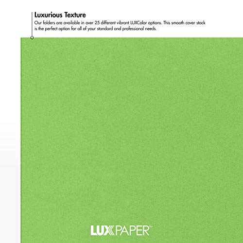 LUXPaper 9" x 12" Presentation Folders | Two Pocket | Limelight Green | 100lb. Cover | 10 Qty - color: Limelight