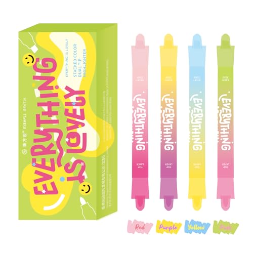 Pastel Highlighters and Highlighter Set for School - 8 Assorted Colors, Dual Tip 4-Pack with No-Bleed Quick Dry Ink, Chisel & Bullet Tips(macarom) - color: 8 Colors macarom