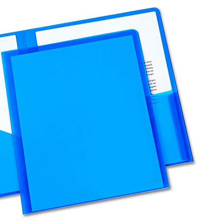 Avery Translucent Two Pocket Folder, Water Resistant, Holds up to 20 Sheets, 1 Blue Folder (47811) - color: Multi, size: 1 Count (Pack of 1), style: Translucent