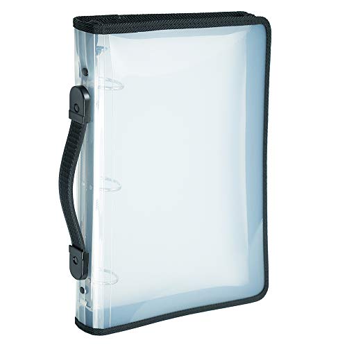 JAM PAPER Plastic Zipper 1.5 inch Binder - Clear 3 Ring Binder - Sold Individually - color: Clear