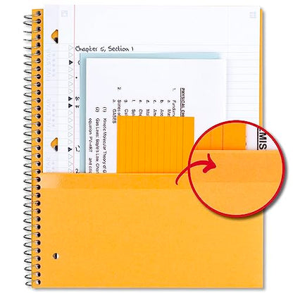 Five Star Spiral Notebook + Study App, 3 Subject, College Ruled Paper, Fights Ink Bleed, Water Resistant Cover, 8-1/2" x 11", 150 Sheets, Black (72069) (Pack of 6) - color: Black, size: 1 Count (Pack of 6)