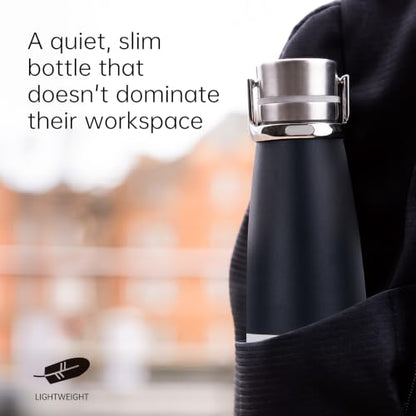 KKF Swag Insulated Water Bottle, Stainless Steel Water Bottle To go Black | 16oz, leakproof, 24H cold retention, cup holder fit, non-slip grip & lightweight for hiking gym outdoor - color: Blackcurrant