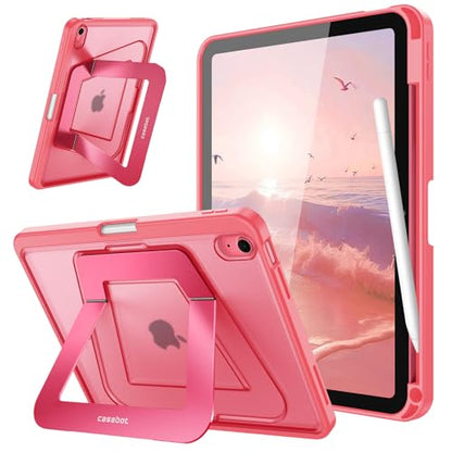 Fintie Shockproof Case for iPad (A16) 11th Generation 11 Inch (2025), iPad 10th Generation 10.9 Inch (2022) - [Built-in Pencil Holder] Slim Frosted Protective Cover with Multi-Angle Kickstand, Pink - color: Pink