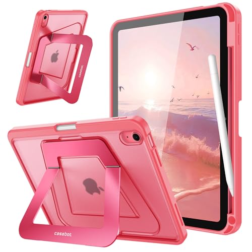 Fintie Shockproof Case for iPad (A16) 11th Generation 11 Inch (2025), iPad 10th Generation 10.9 Inch (2022) - [Built-in Pencil Holder] Slim Frosted Protective Cover with Multi-Angle Kickstand, Pink - color: Pink