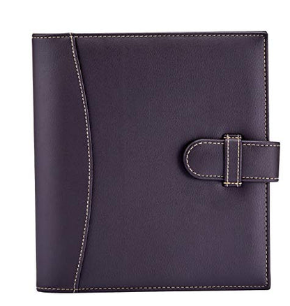 It's Academic Mini Executive Leather Portfolio Folder, 1" Ring Binder and 250-Sheet Capacity, Note Pads, and 5.5" x 8.5" Documents, 2 Pen Loops, Dark Brown Faux Leather (98295 - color: Brown, style: 8.5" x 9"