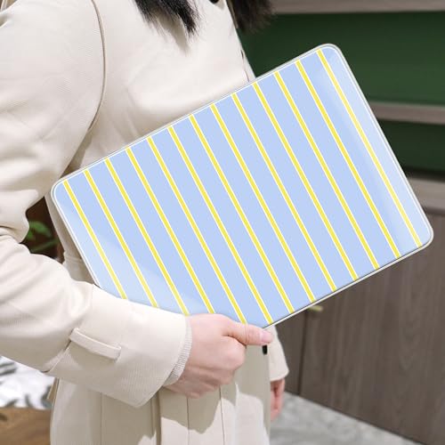 MEEgoodo 4-in-1 Printed Case for MacBook Neo 13 inch 2026 Release Model A3404, Laptop Hard Shell Cases with Keyboard Skin & Screen Protector & Webcam Covers, Yellow&White Stripes - color: Yellow&White Stripes