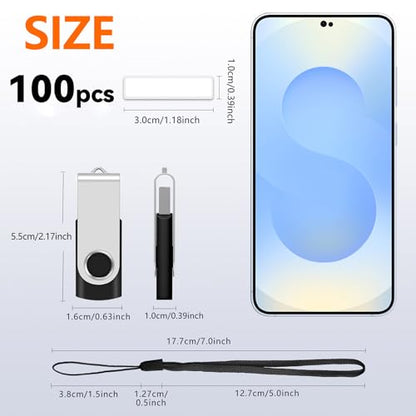 8GB USB Flash Drives Bulk 100 Pack, AreTop USB 2.0 Thumb Drive Bulk | Swivel 8GB USB Storage with 100 Pcs Lanyards and Labels, Memory Stick Indicator Design for Data Transfer and Backup - size: 8GB, style: 100PCS