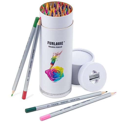 48 Colored Pencils for Adult Coloring Books,Premium Soft Core Coloring Set,Professional Drawing Pencils for sketching & Painting, Art Supplies for Artists,Oil-Based with Sharpener - color: 48-Color Travel Pack