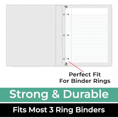 Rosmonde 6 Pack Loose Leaf Paper, 900 Sheets, College Ruled Filler Paper | Bulk Office Filler Paper, 8" x 10.5", 3 Hole Punched, 150 Sheets/Pack, College Ruled Notebook Paper for Binder, White - color: College Ruled, size: 6 Pack (900 Sheets)