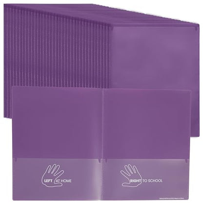 ECR4Kids 2-Pocket Parent-Teacher Classroom Communication Folder, School Supplies, Bright Purple, 36-Piece - color: Purple