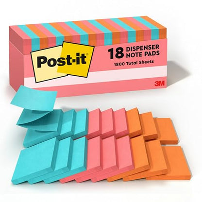 Post-it Pop-up Notes, 3 x 3 in, Poptimistic Collection, 18 Pads | School Supplies, Office Products, Accordion Sticky Notes work with Pop-Up Note Dispenser