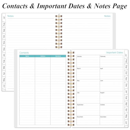 Daily Planner 2026-2027 Full Page Per Day- 2026-2027 Daily & Monthly Planner from July 2026 to June 2027, Day Planner 2026-27 with 12 Months Tabs, 6.4" x 8.5", Black Flowers - color: Black Flowers, size: 6.4" x 8.5"