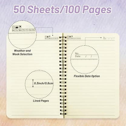Xqumoi 2Pack A5 Natural Scenery Religious Spiral Notebooks - Bible Verses Notebooks, Ruled Lined Journal, Writing Notebooks, Inspirational Christian Christmas Gift, Sunday School Supplies - style: F-Forest Lavender