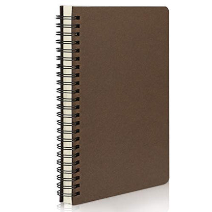 EUSOAR Hardcover Spiral Lined Notebook, A5 1pack 5.5"X8.3" 160 Pages College Ruled Travel Writing Notebooks Journal, Memo Notepad Sketchbook, Students Office Business Subject Diary Book Journal - color: Coffee, size: 1 Pack