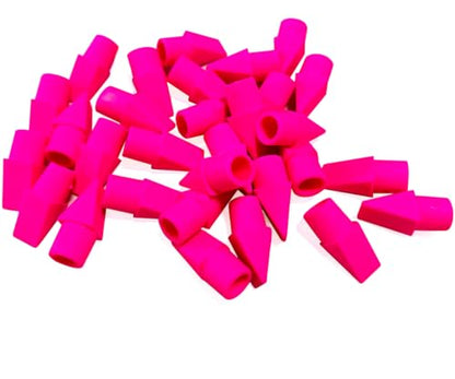 Caps Pencil Erasers Chisel Shape Pencil Eraser Arrowhead Top Erasers Latex Free Pencil Pencil Eraser Toppers Studying Supplies - color: Pink