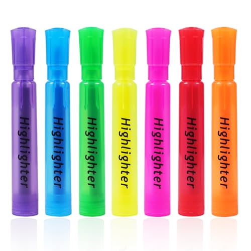 7 Pack Aesthetic Pastel Tank Style Highlighters, Chisel Tip | Cute Highlighter for Journaling, Bible Study, Notes, School and Office Supplies, Back to School, Classroom Must Have - color: 7 COLORS