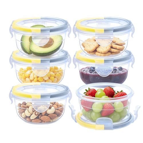 KIGI Small Plastic Bowls with Lid, Leakproof Round Food Storage Container Set for Meal Prep, Snack & Lunch, 4-Sided Locking Lid, Airtight, 10 oz / 1.25 Cup, 12 Piece Set - size: 1.25 cup (12 Piece) B