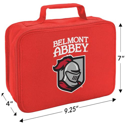 Campus Lab Belmont Abbey College Primary Logo Insulated Soft Sided Lunch Box - Reusable Lunch Bag For School Office Work, BPA Free, Red - color: Belmont Abbey College