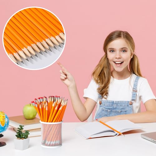 TecUnite 120 Pcs #2 HB Pencils with Eraser No 2 Unsharpened Wooden Hexagonal Pencils for Adults Gifts for School Exam art Learning Office Sketching(Yellow) - color: Yellow