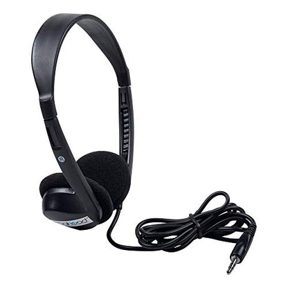 Egghead Over-Ear Kids' Stereo Headphones with 3.5 mm. Audio Jack and 4'3" Cord, Adjustable Stereo School Headphones for Kids, Black - size: Single