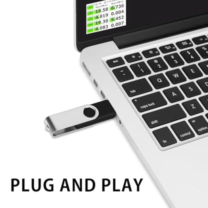 200Packs of 1GB Flash Drive Bulk EASTBULL FAT32 Thumb Drives Pack (Black) | Swivel & Metal USB2.0 Thumb Drive Pack 1G USB Drives Bulk with 200 Strings - size: 1GB, style: 200Pack
