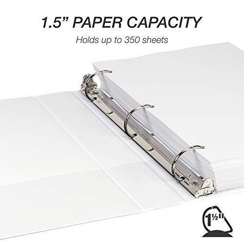 Samsill Durable 1.5 inch 3 Ring Binder, D Ring Binder, 100% Recycled Chipboard, White - color: White, size: 1 Pack, style: 1.5 Inch