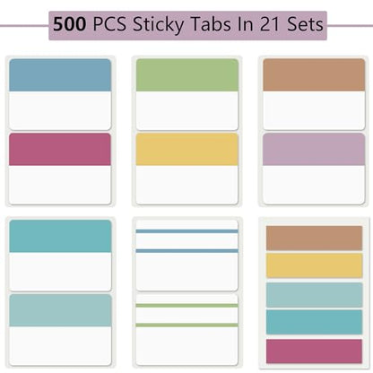 ELII 500 PCS Sticky Index Tabs 2 Inch Book Tabs,Clear Sticky Notes | Pages Notebooks File Tabs, Self Adhesive,Safety Material, Smooth Writing,Transparent,Waterproof,Repositionable,Reading - color: Muse, size: 500
