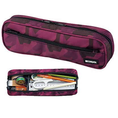 LIHIT LAB Large Capacity Zipper Long Pencil Case For School Office College, Big Capacity Pencil Bag Holder Adults Teen Boys Girls, Travel Cosmetics Storage, Maroon Camo (A7552-133) - color: Maroon Camo