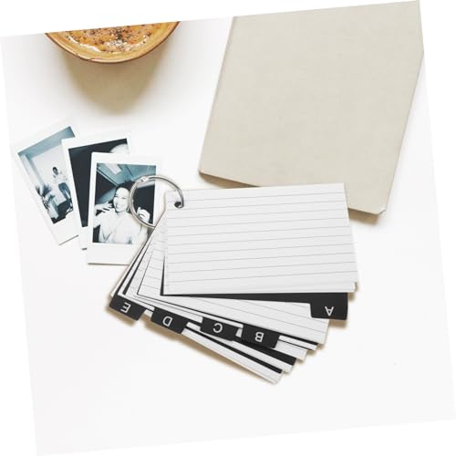 Veemoon Flash Cards Set with Binder Rings Pre-Hole Punched Blank Index Cards for Studying Office and Classroom Use 100 Pack for Learning and Note Taking