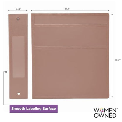 Carstens 2-Inch Heavy Duty 3-Ring Binder - Side Opening, Dusty Rose, Durable Plastic, Precision No-Gap Rings, Waterproof Cover, No Pockets, Holds 300 US Letter Sheets, BPA-Free, Made in USA (2825-3R) - color: Mauve, size: Individual