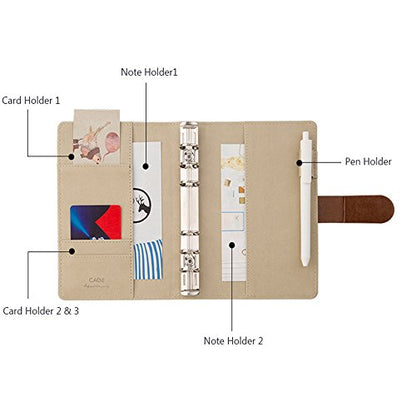 ToiM A6 Cute Simple Binder Hand Books for Diary PU Leather Journal Writing Notebook Loose Notebook Handbook Notepad Business Hand Books Great Stationery (Panda B) - color: Panda B