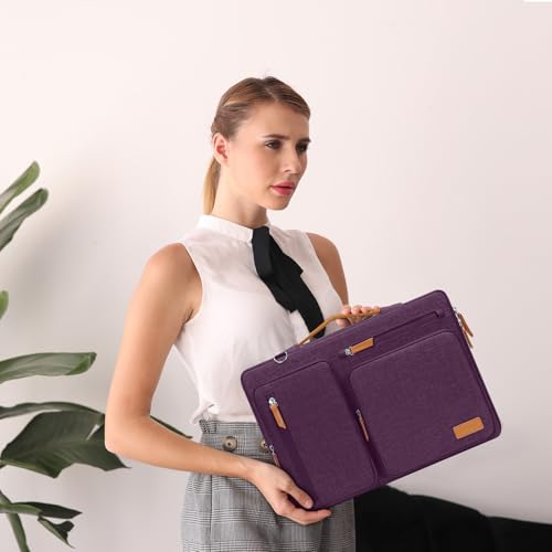 MOSISO 360 Protective Laptop Shoulder Bag,13-13.3 inch Computer Bag Compatible with MacBook Pro 14, HP, Dell, Lenovo, Asus Notebook,Side Open Messenger Bag with 4 Zipper Pockets&Handle, Argyle Purple - color: Argyle Purple, size: 13.3 inch