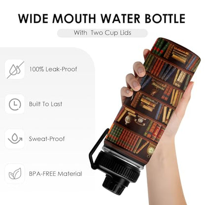Book Lover Gifts,Book and Reading Gifts for Readers Women, Librarian Gift Reading Water Bottle 18oz Tumbler, Birthday Bookish/Reading Gift for Books Lovers Women - color: Bookshelf