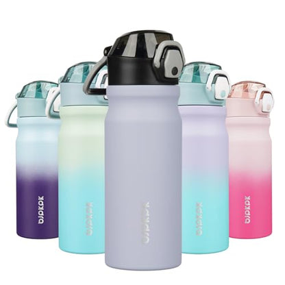 BJPKPK Water Bottle with Straw 18oz Insulated Water Bottles Reusable Stainless Steel Metal Thermal Flask with Leak Proof Lockable Lid and Carry Handle,Iceberg - color: A-Iceberg, size: 18 Ounces