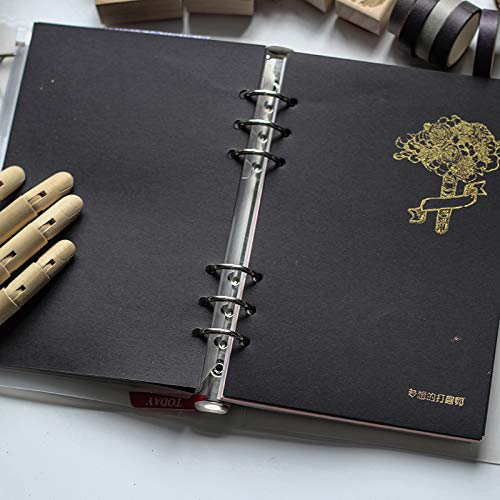 A5 Planner Refill Black Blank Planner Inserts, 6 Ring Binder Refill, Black Paper for Refillable Binder Compatiable with Filofax, All Plain, 40 Sheets 90 Pages A5 5.59'' x 8.27'' - color: Black Blank, size: A5