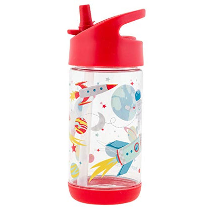 Stephen Joseph, Kids Flip Top Water Bottle, 10 oz Tritan BPA Free, Water Bottle for Girls & Boys, Back to School Flip Top Bottle, Space - color: Space