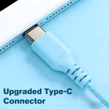K6C Kids Headphones with USB-C, for Toddler & Kids Ages 2-12, 85dB Safe Volume Limited, Adjustable Headband & Foldable Wired, On-Ear Headphones for School, Travel, Tablet, iPad - color: Cyan