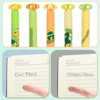 Gel Pens 5-Pack Quick-Dry Smudge-Resistant Ink, Writing Tools for School, Office, Creative Projects | Aesthetic Gift Set for Students/Teachers/Nurses/Professionals (Green) - color: Green