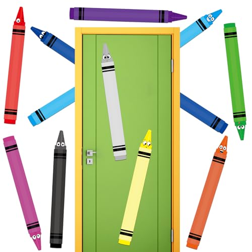 Mooliwe 40 Pcs Jumbo Crayon Bulletin Board Cutouts Set, 35 Inch Large Cardboard Crayons Cutout Posters for Classroom Bulletin Board Door Window Back to School Decorations