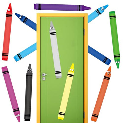 Mooliwe 40 Pcs Jumbo Crayon Bulletin Board Cutouts Set, 35 Inch Large Cardboard Crayons Cutout Posters for Classroom Bulletin Board Door Window Back to School Decorations