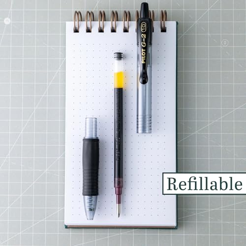 Pilot G2 Premium Refillable & Retractable Rolling Ball Gel Pens, Bold Point, Bold Gel Pens, 1.0mm, Black Ink, 12-Pack