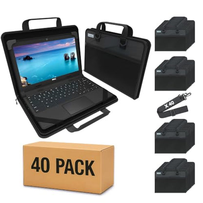 UZBL 11-11.6 Inch Zip Lite Always-on Chromebook Protective Hard Case with Accessory Pouch & Shoulder Strap (40 Pack) - size: 40-Pack