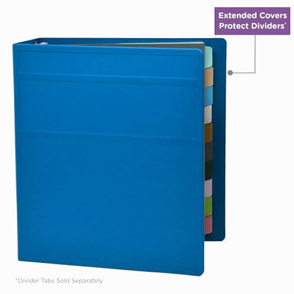 Carstens 2-Inch Heavy Duty 3-Ring Binder - Side Opening, Pool Blue, Durable Plastic, Precision No-Gap Rings, Waterproof Covers, No Pockets, Holds 300 US Letter Sheets, BPA-Free, Made in USA (5828-3R) - color: Blue, size: Individual
